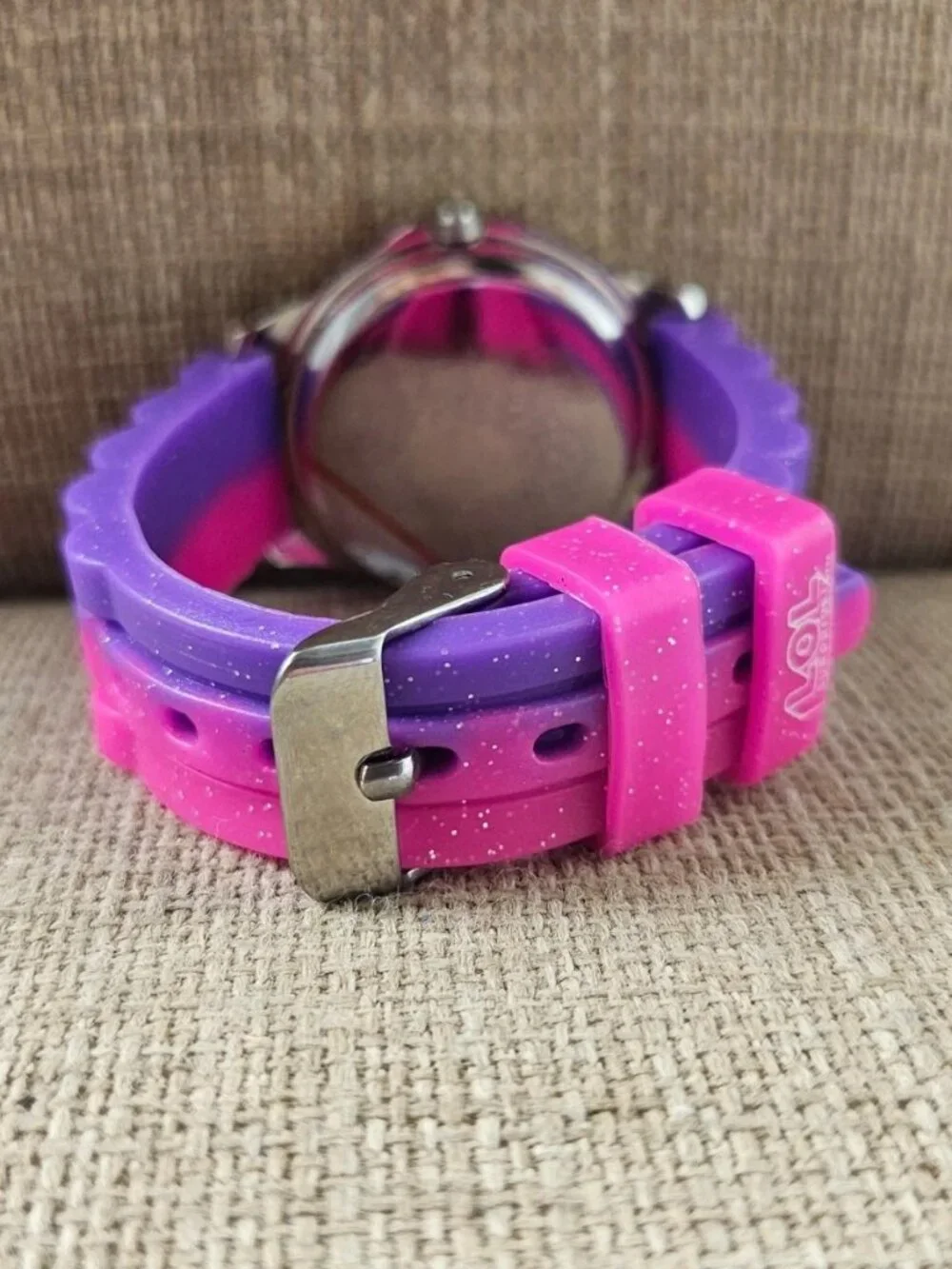 LOL Surprise Girl Wristwatch Purple/Pink Tone Rubber Strap Analog Quartz Watch